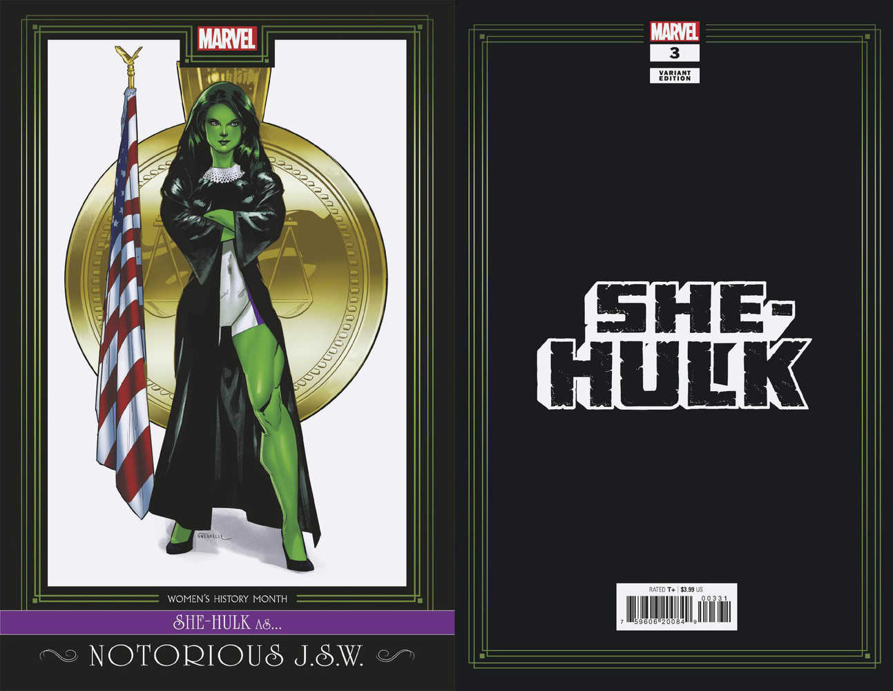 She-Hulk #3 Bazaldua Womens History Variant | Dragon's Lair Comics and Fantasy Houston TX