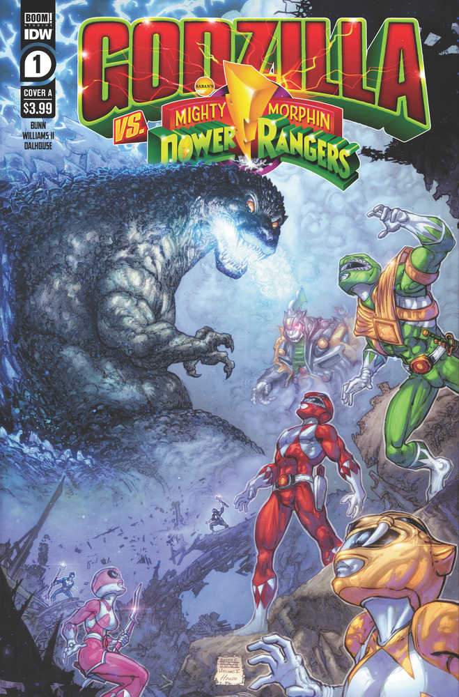 Godzilla vs Mmpr #1 (Of 5) Cover A  Freddie Williams II | Dragon's Lair Comics and Fantasy Houston TX