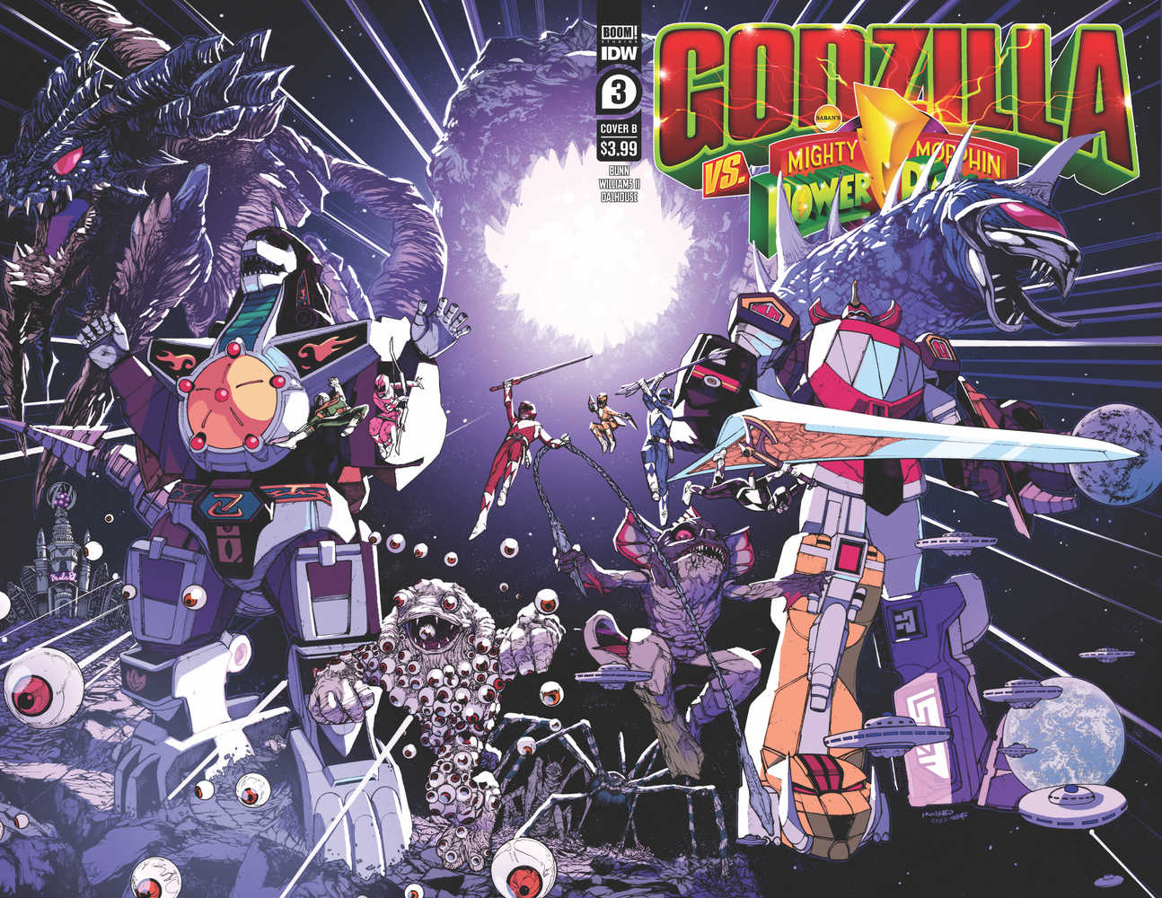 Godzilla vs Mmpr #3 (Of 5) Cover B Alex Sanchez | Dragon's Lair Comics and Fantasy Houston TX