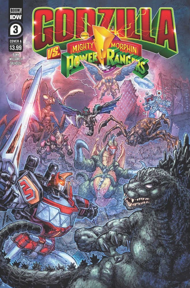 Godzilla vs Mmpr #3 (Of 5) Cover A Freddie Williams II | Dragon's Lair Comics and Fantasy Houston TX