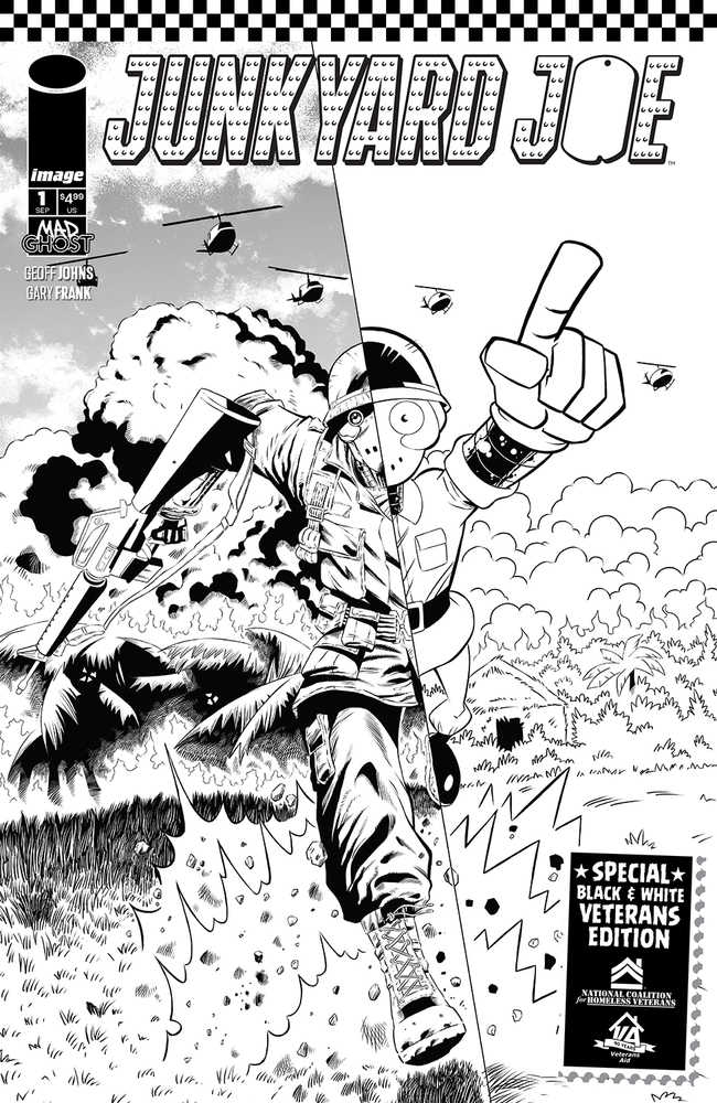 Junkyard Joe #1 Black & White Veterans Edition Cover B Love | Dragon's Lair Comics and Fantasy Houston TX