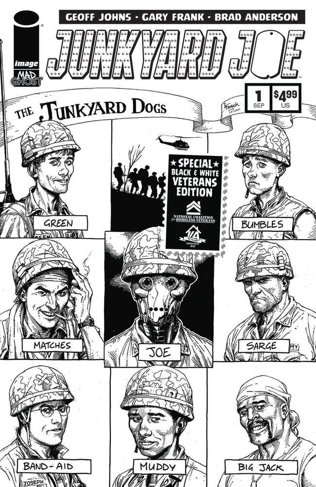 Junkyard Joe #1 Black & White Veterans Edition Cover E Frank | Dragon's Lair Comics and Fantasy Houston TX