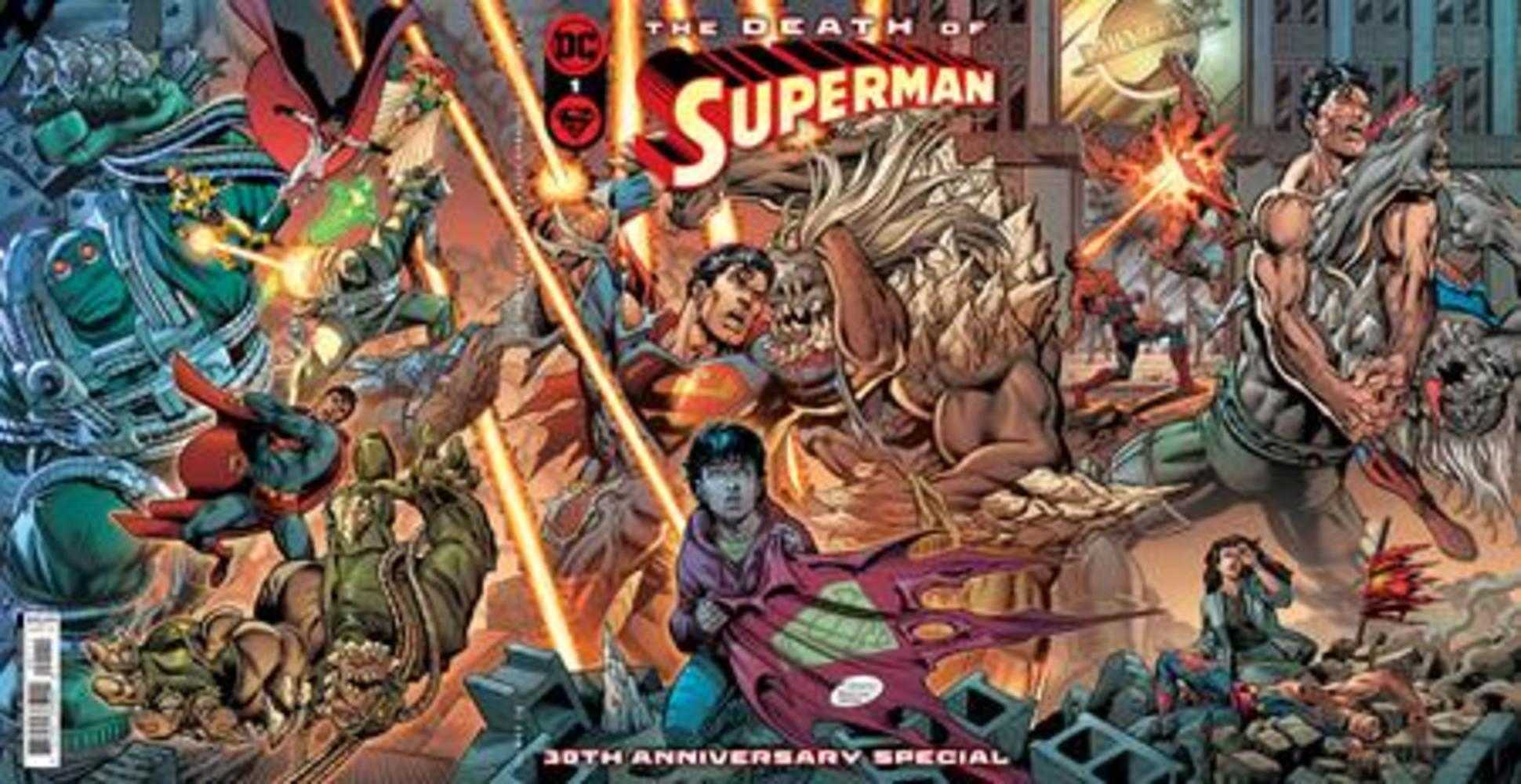 Death Of Superman 30th Anniversary Special #1 (One-Shot) Cover A Dan Jurgens & Brett Breeding Gatefold Cover | Dragon's Lair Comics and Fantasy Houston TX