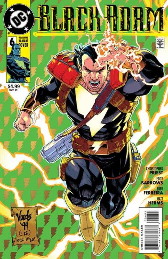 Black Adam #6 Cover D Pete Woods 90s Cover Month Card Stock Variant | Dragon's Lair Comics and Fantasy Houston TX