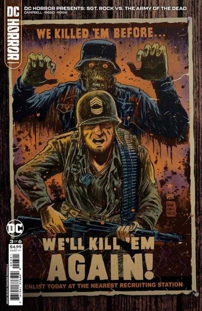 DC Horror Presents Sgt Rock vs The Army Of The Dead #3 (Of 6) Cover B Francesco Francavilla Card Stock Variant (Mature) | Dragon's Lair Comics and Fantasy Houston TX