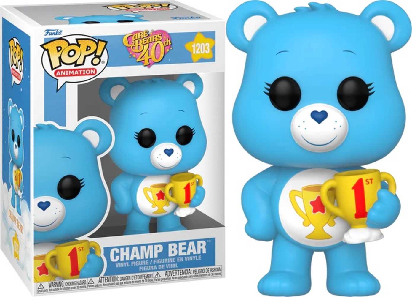 Pop Animation Care Bears 40th Champ Bear Fl with Ch Vinyl Figure (C | Dragon's Lair Comics and Fantasy Houston TX