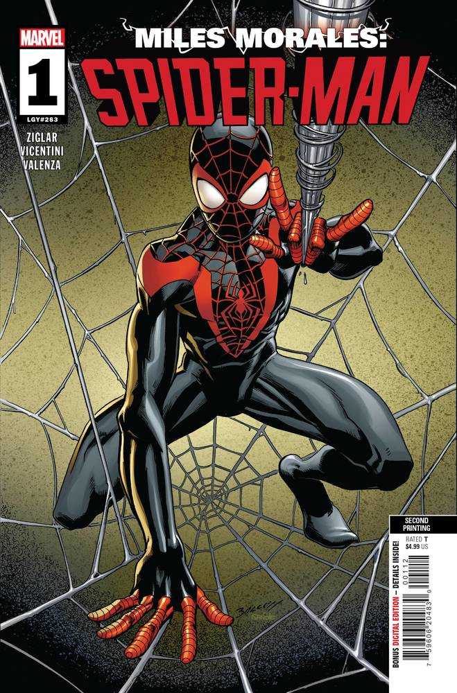 Miles Morales Spider-Man #1 2ND Printing Bagley Variant | Dragon's Lair Comics and Fantasy Houston TX