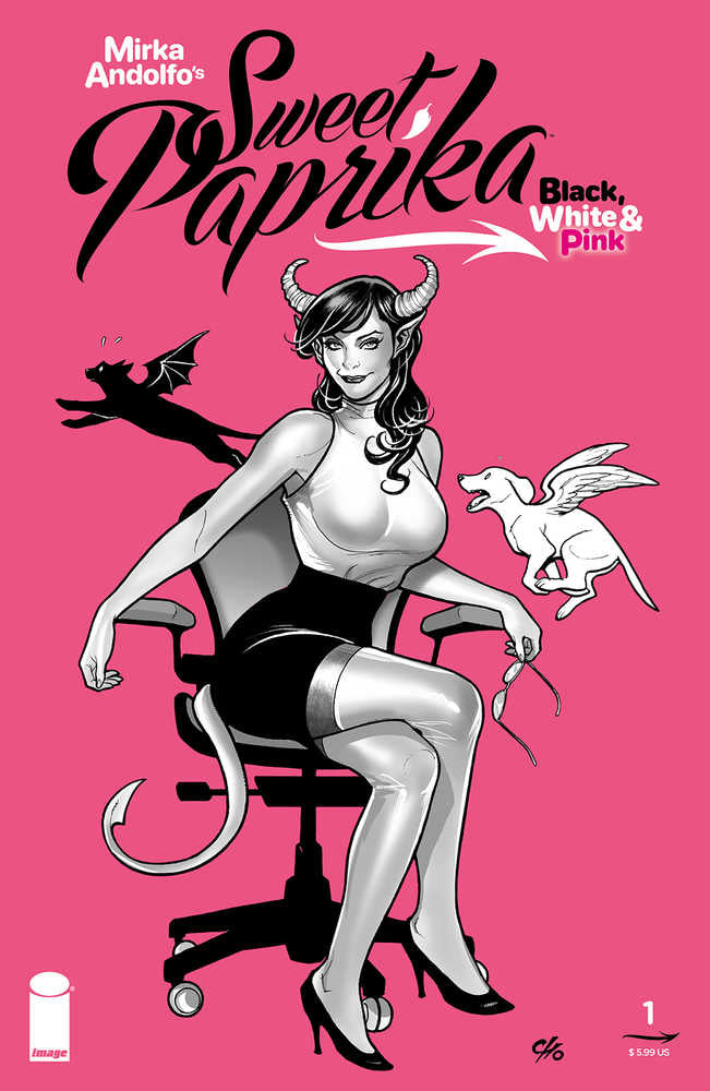 Sweet Paprika Black White & Pink (One Shot) Cover B (Mature) | Dragon's Lair Comics and Fantasy Houston TX