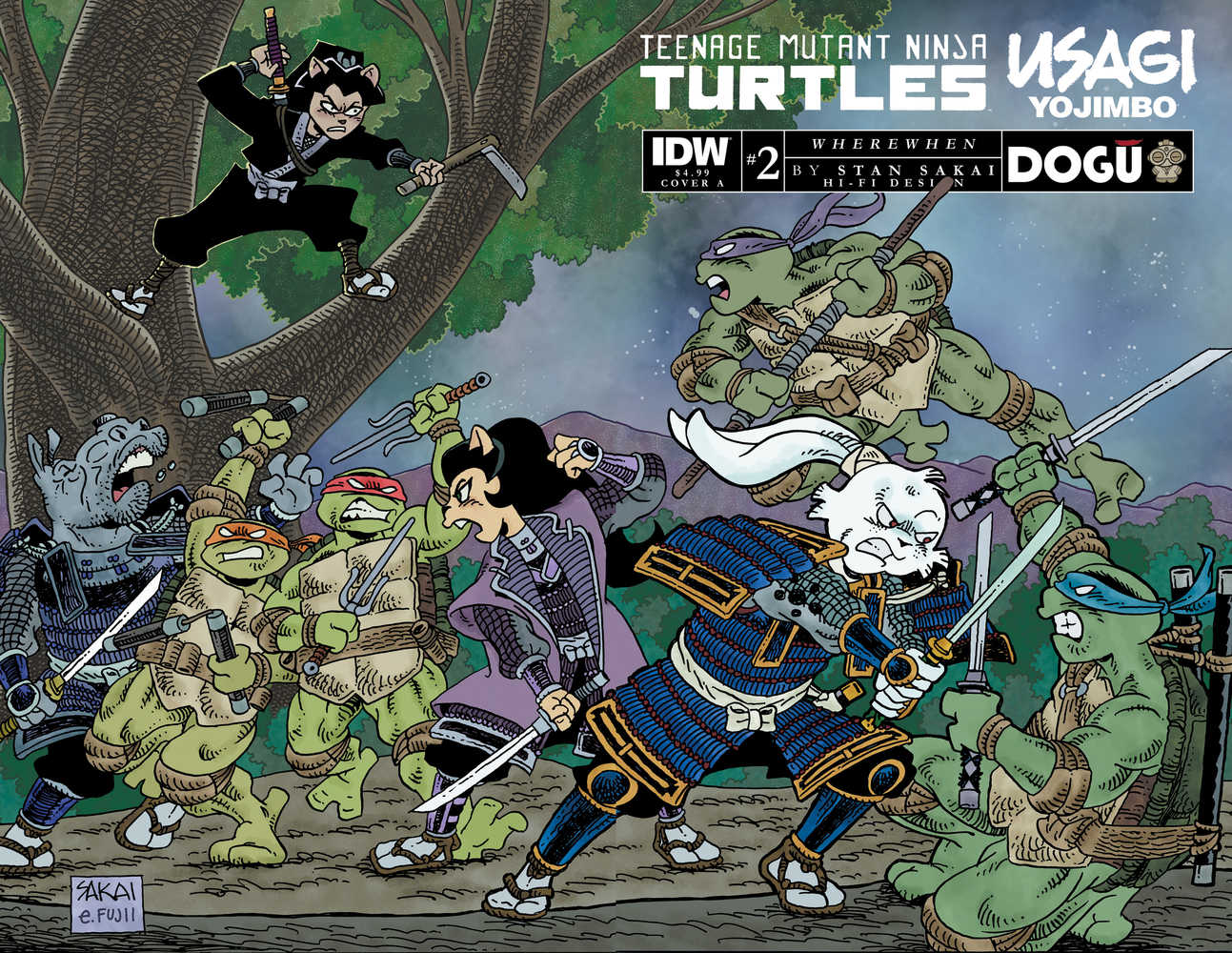 Teenage Mutant Ninja Turtles Usagi Yojimbo Wherewhen #2 Cover A Sakai | Dragon's Lair Comics and Fantasy Houston TX