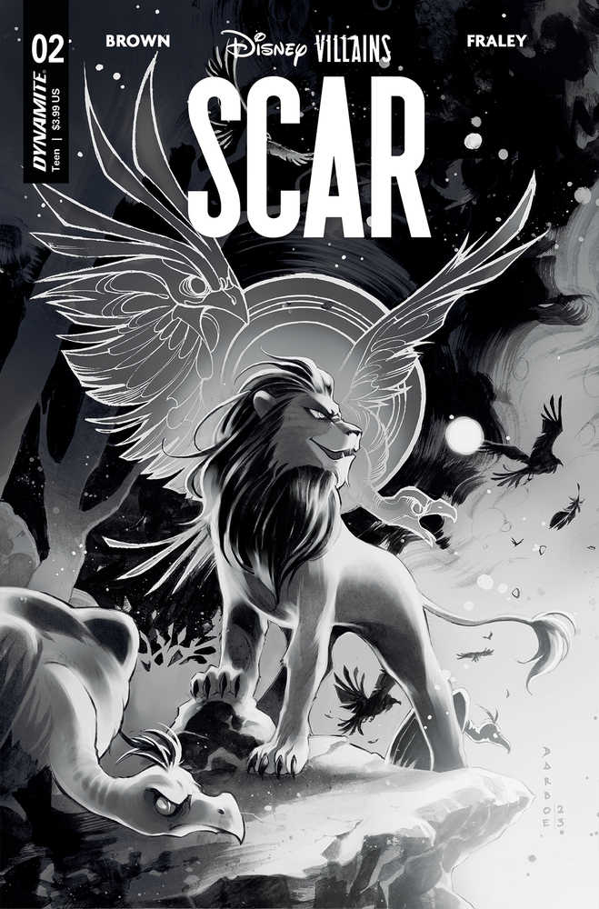 Disney Villains Scar #2 Cover H 15 Copy Variant Edition Darboe Black & White | Dragon's Lair Comics and Fantasy Houston TX