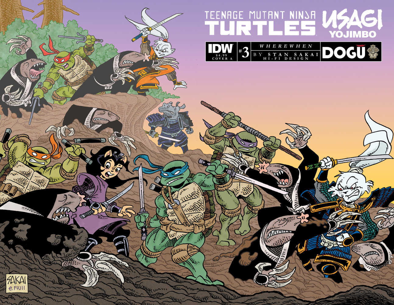 Teenage Mutant Ninja Turtles/Usagi Yojimbo: Wherewhen #3 Cover A (Sakai) | Dragon's Lair Comics and Fantasy Houston TX