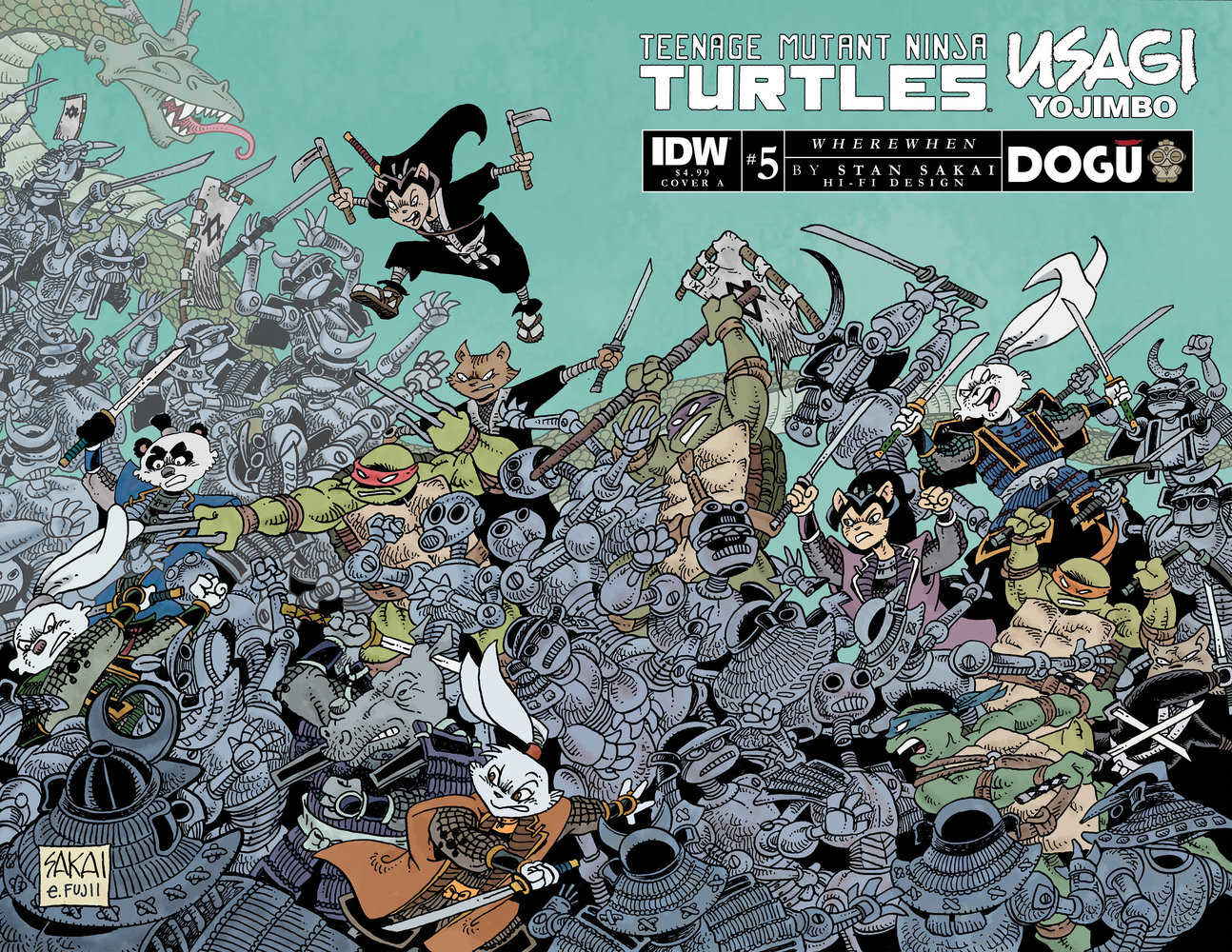 Teenage Mutant Ninja Turtles/Usagi Yojimbo: Wherewhen #5 Cover A (Sakai) | Dragon's Lair Comics and Fantasy Houston TX