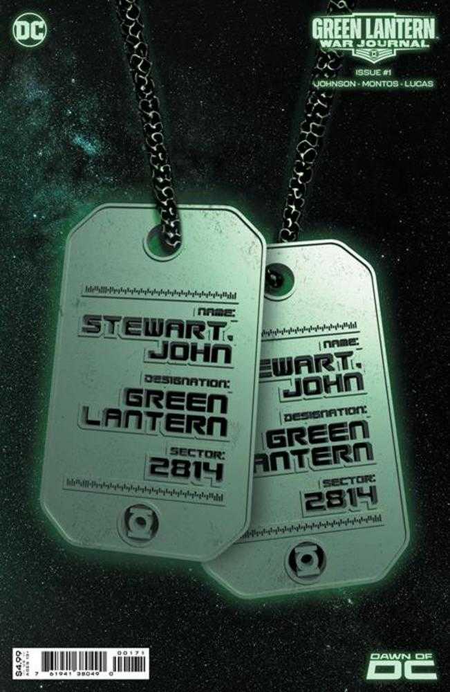 Green Lantern War Journal #1 Cover E John Stewart Glow-In-The-Dark Dog Tag Card Stock Variant | Dragon's Lair Comics and Fantasy Houston TX