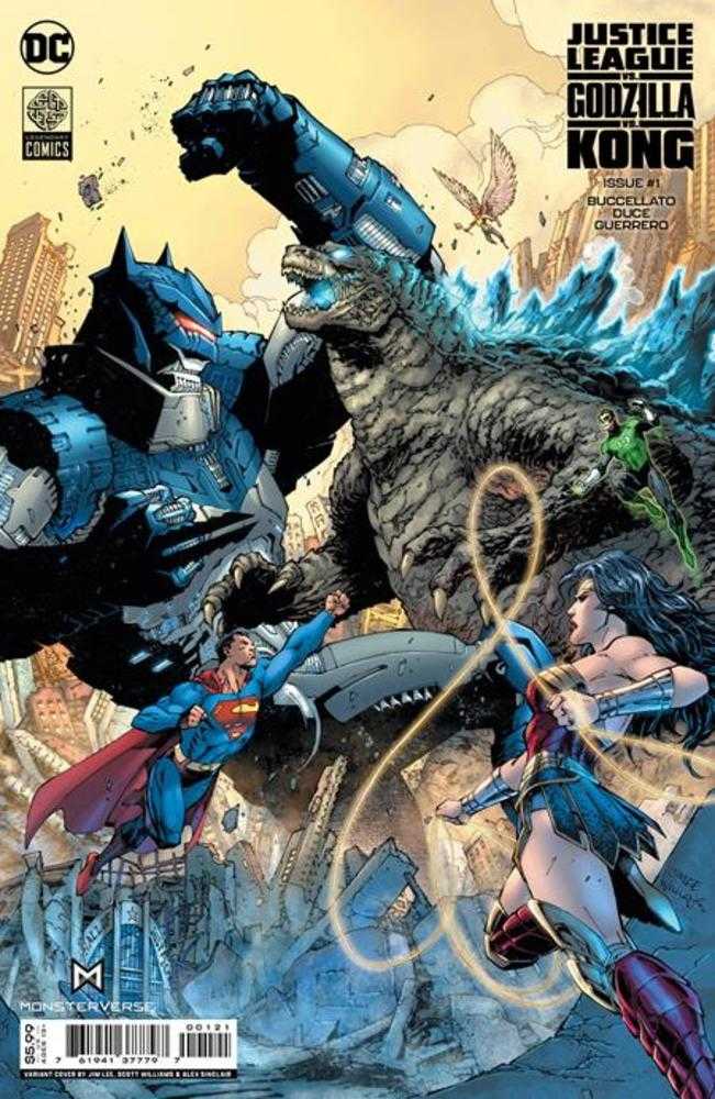 Justice League vs Godzilla vs Kong #1 (Of 7) Cover B Jim Lee & Scott Williams Card Stock Variant | Dragon's Lair Comics and Fantasy Houston TX