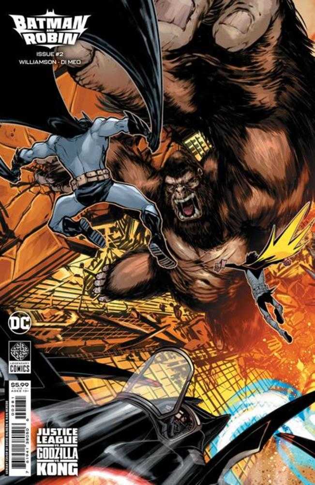 Batman And Robin #2 Cover H David Baldeon Connecting Justice League vs Godzilla vs Kong Card Stock Variant | Dragon's Lair Comics and Fantasy Houston TX