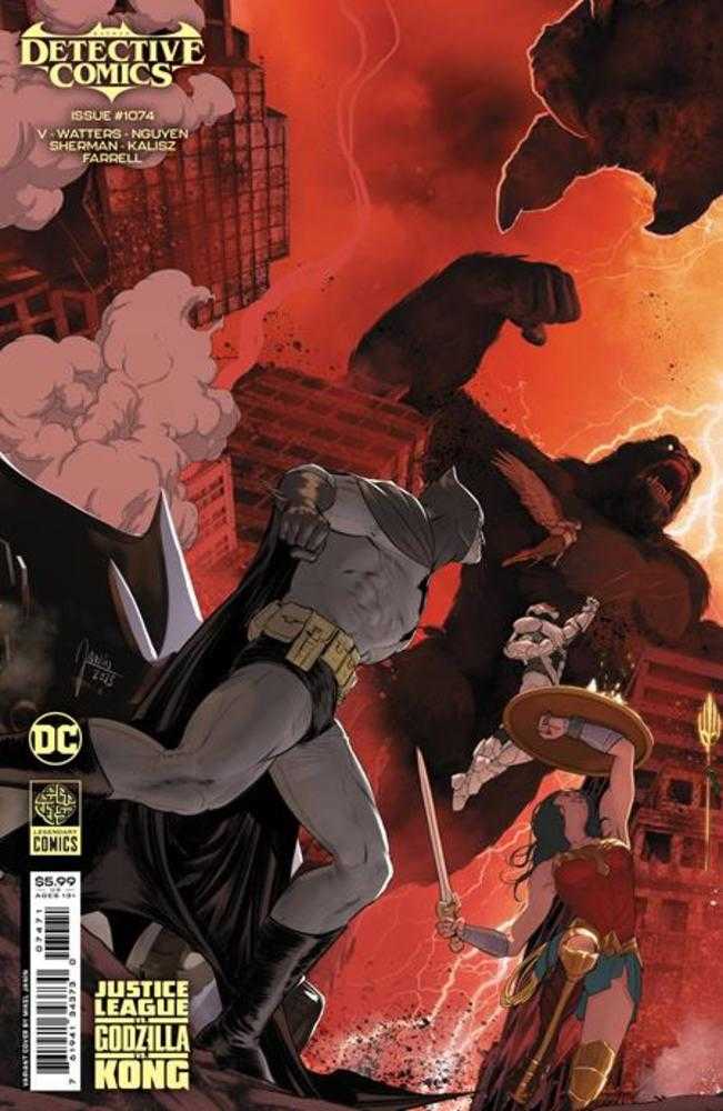 Detective Comics #1074 Cover G Mikel Janin Justice League vs Godzilla vs Kong Card Stock Variant | Dragon's Lair Comics and Fantasy Houston TX