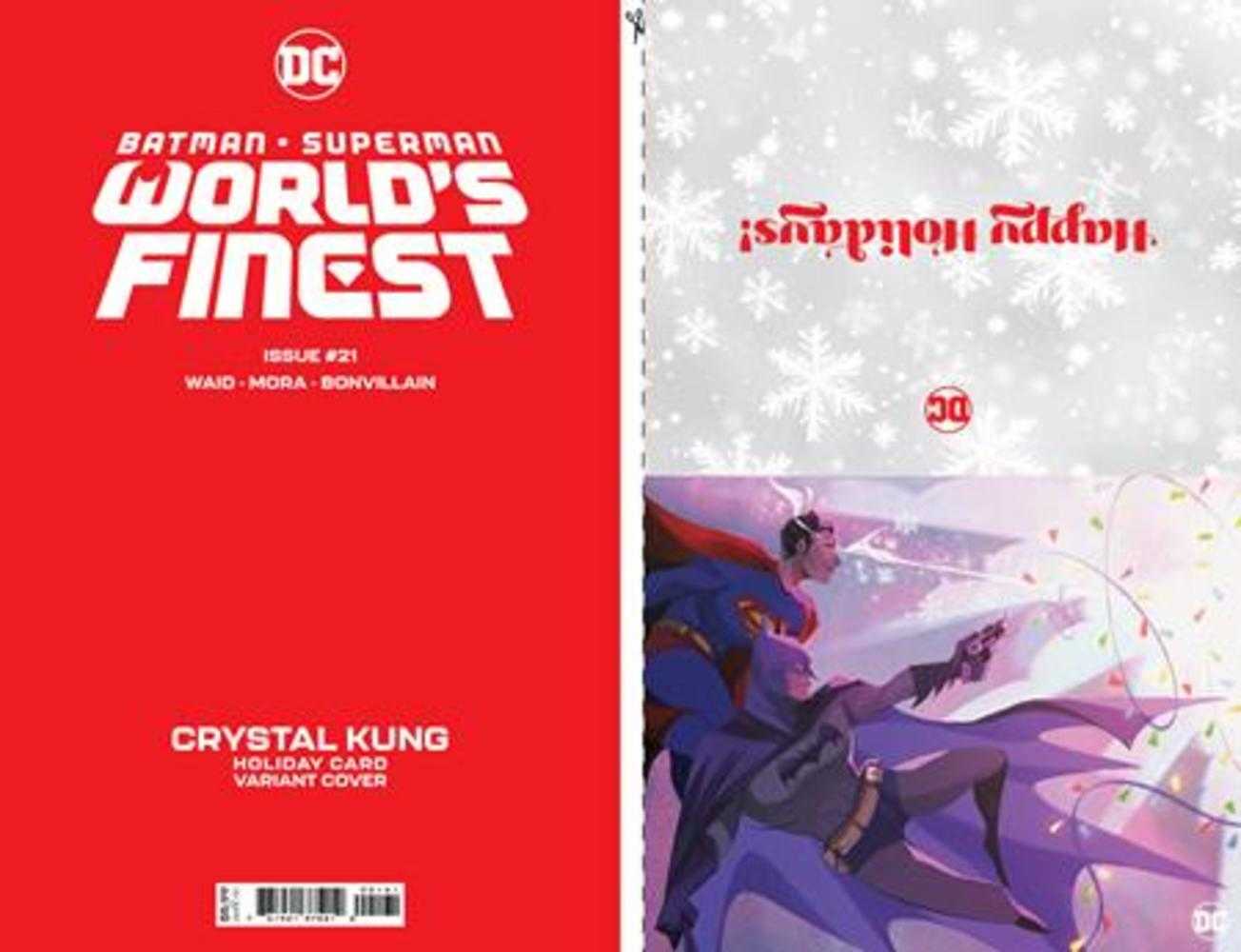 Batman Superman Worlds Finest #21 Cover C Crystal Kung DC Holiday Card Special Edition Variant | Dragon's Lair Comics and Fantasy Houston TX