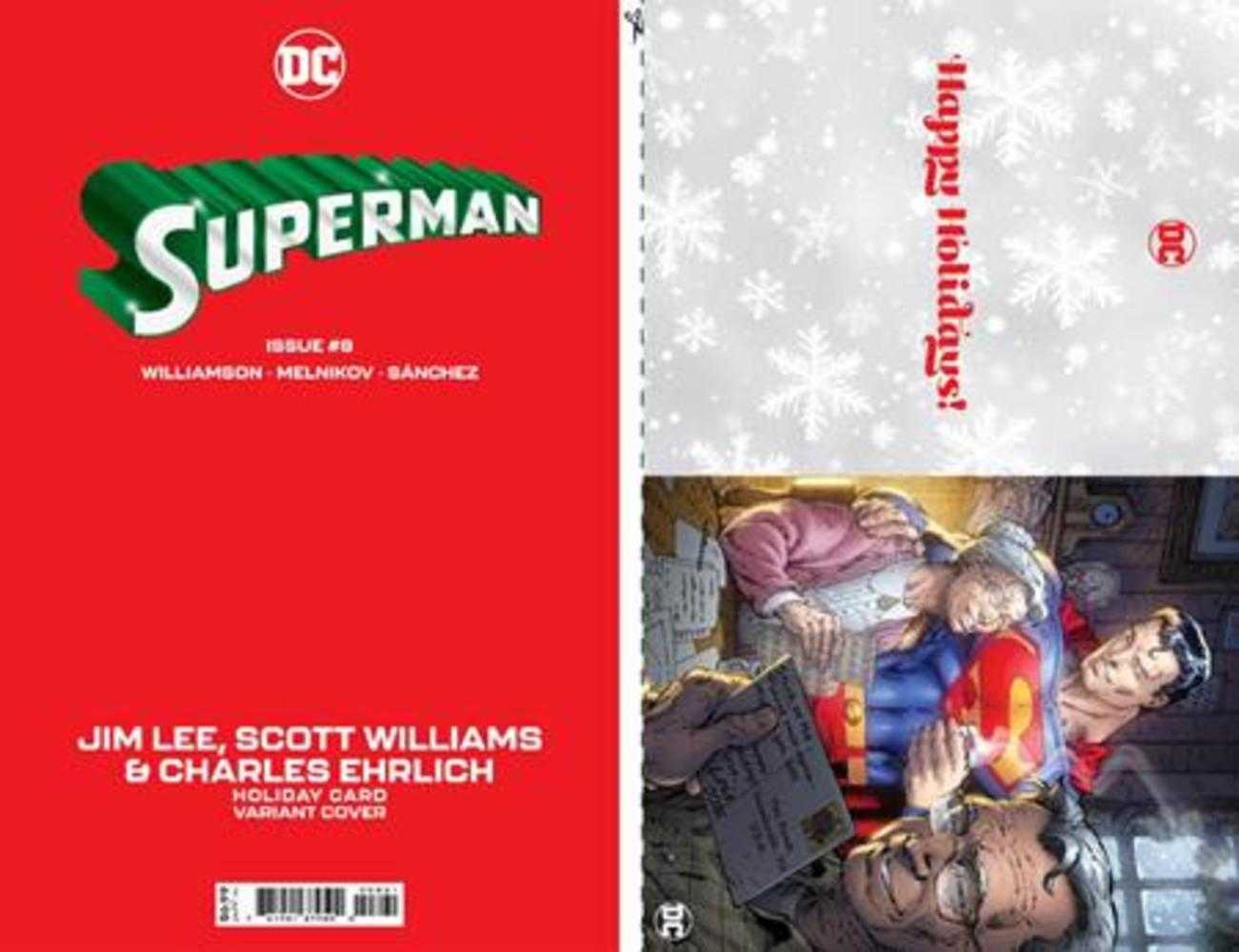 Superman #8 Cover D Jim Lee DC Holiday Card Special Edition Variant | Dragon's Lair Comics and Fantasy Houston TX