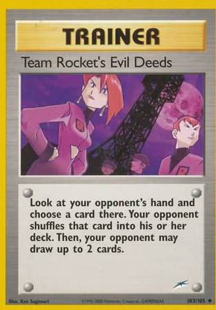 Team Rocket's Evil Deeds (103/105) [Neo Destiny Unlimited] | Dragon's Lair Comics and Fantasy Houston TX