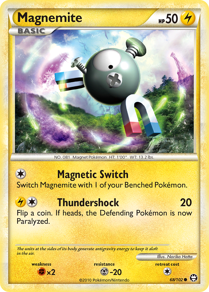 Magnemite (68/102) [HeartGold & SoulSilver: Triumphant] | Dragon's Lair Comics and Fantasy Houston TX