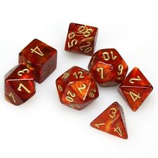 Chessex Dice Menagerie 4 Scarab Poly Scarlet/Gold Poly 7 Set | Dragon's Lair Comics and Fantasy Houston TX