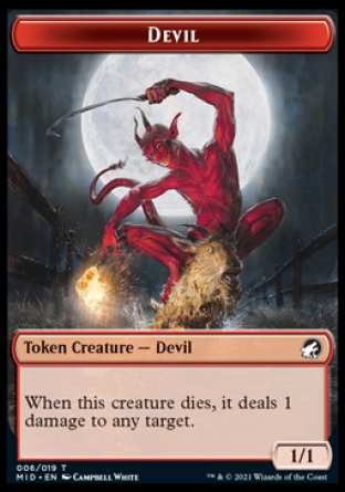 Spirit // Devil Double-Sided Token [Innistrad: Midnight Hunt Tokens] | Dragon's Lair Comics and Fantasy Houston TX