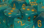 Chessex Borealis 2 Poly Teal/Gold Poly 7 Set | Dragon's Lair Comics and Fantasy Houston TX