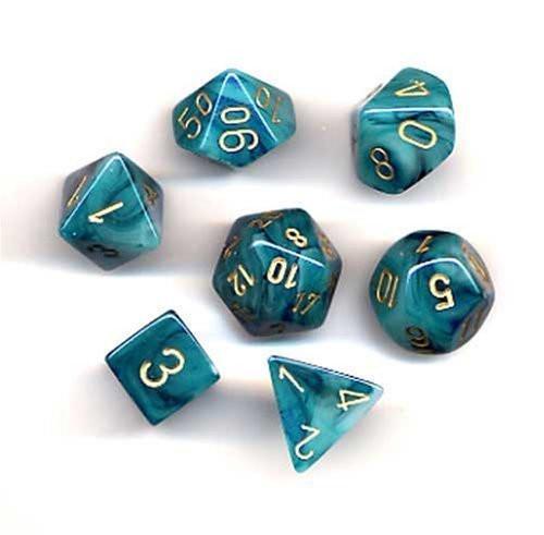 Chessex Phantom: Poly Teal/Gold Poly 7 Set | Dragon's Lair Comics and Fantasy Houston TX