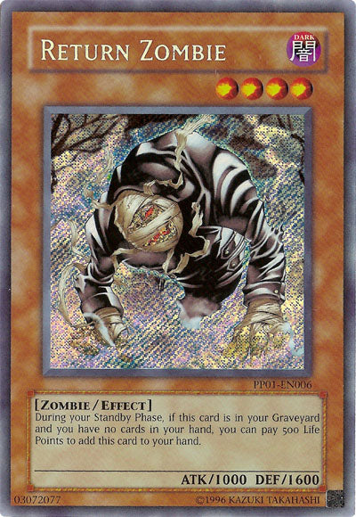 Return Zombie [PP01-EN006] Secret Rare | Dragon's Lair Comics and Fantasy Houston TX