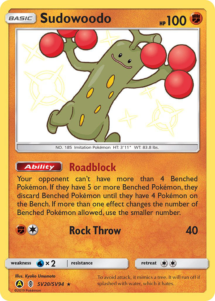 Sudowoodo (SV20/SV94) [Sun & Moon: Hidden Fates - Shiny Vault] | Dragon's Lair Comics and Fantasy Houston TX