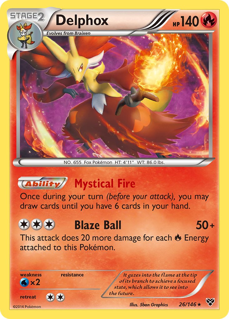 Delphox (26/146) (Cosmos Holo) (Blister Exclusive) [XY: Base Set] | Dragon's Lair Comics and Fantasy Houston TX