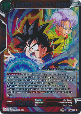 Exalted Trio Son Goten (BT7-009_PR) [Assault of the Saiyans Prerelease Promos] | Dragon's Lair Comics and Fantasy Houston TX