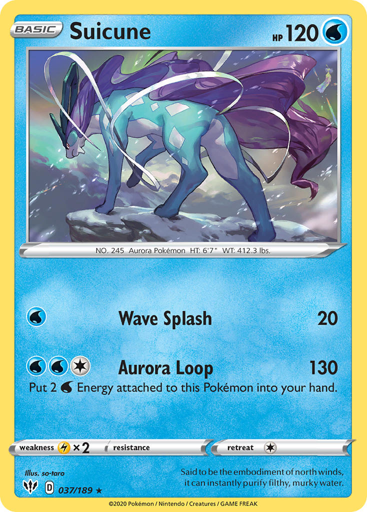 Suicune (037/189) (Theme Deck Exclusive) [Sword & Shield: Darkness Ablaze] | Dragon's Lair Comics and Fantasy Houston TX