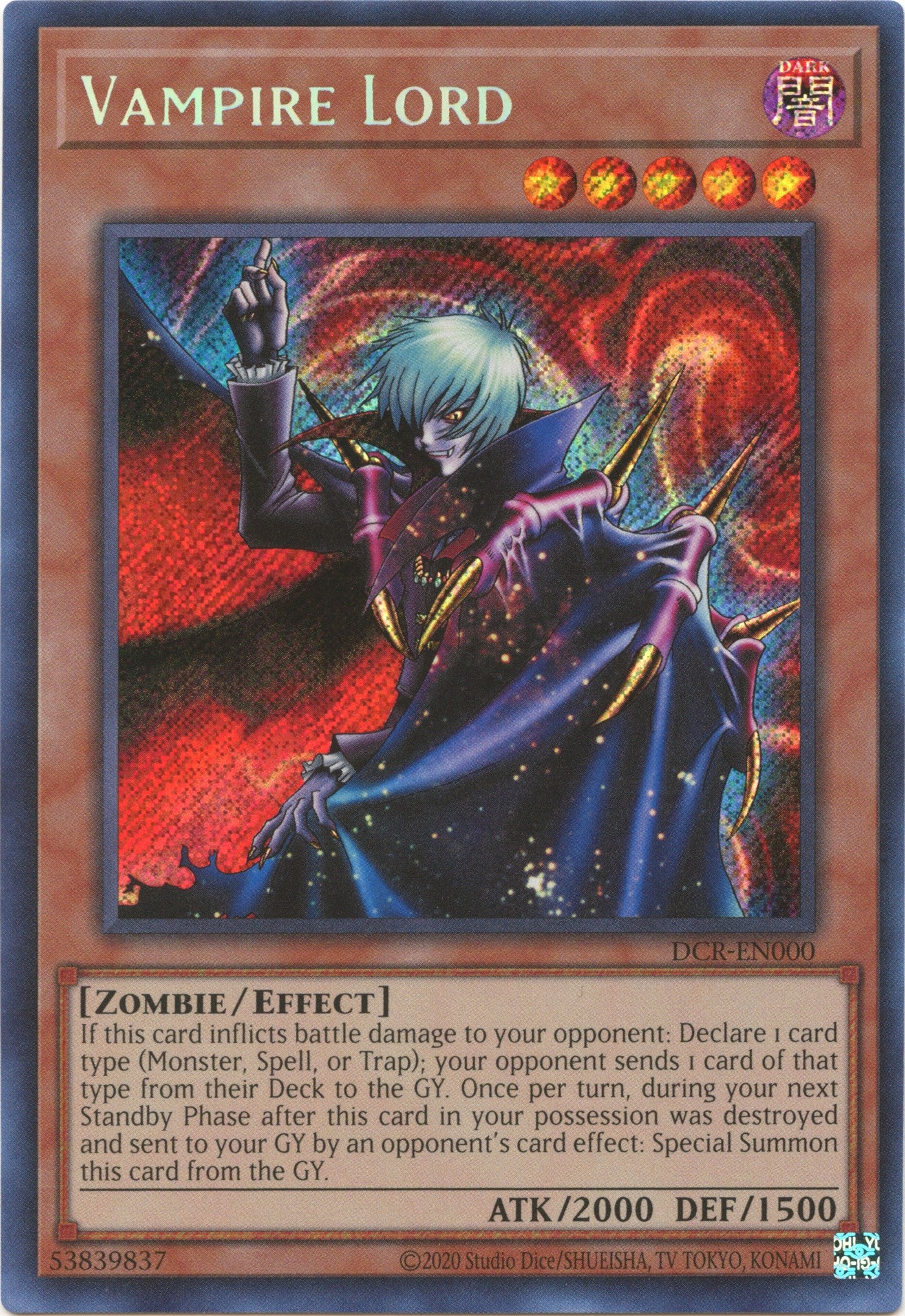 Vampire Lord (25th Anniversary) [DCR-EN000] Secret Rare | Dragon's Lair Comics and Fantasy Houston TX