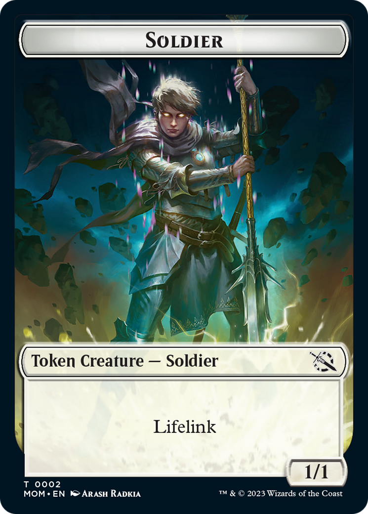 Soldier // Teferi Akosa of Zhalfir Emblem Double-Sided Token [March of the Machine Tokens] | Dragon's Lair Comics and Fantasy Houston TX