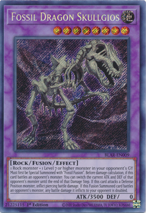 Fossil Dragon Skullgios [BLAR-EN009] Secret Rare | Dragon's Lair Comics and Fantasy Houston TX