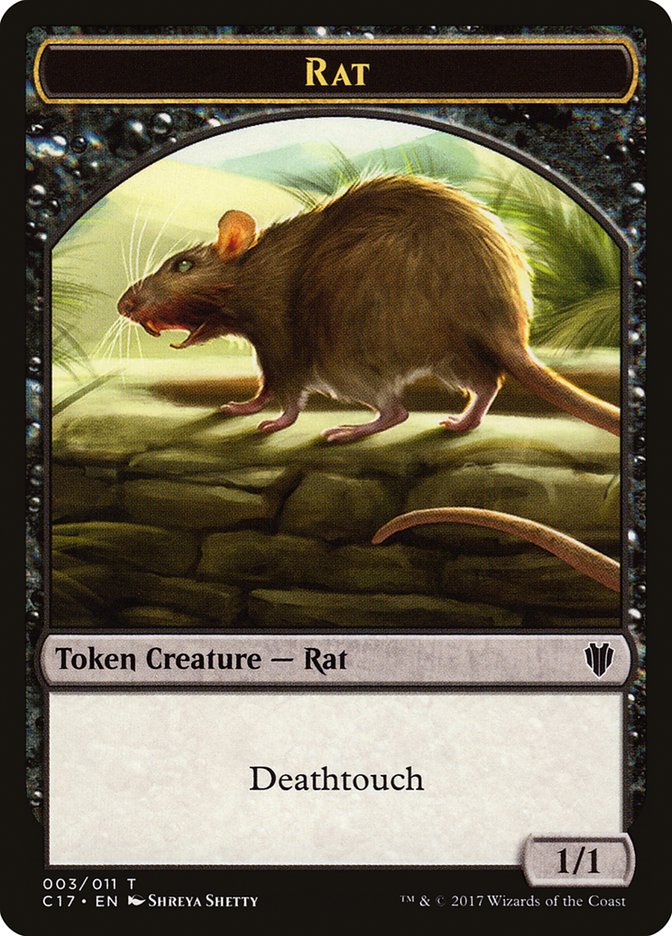 Rat Token [Commander 2017 Tokens] | Dragon's Lair Comics and Fantasy Houston TX