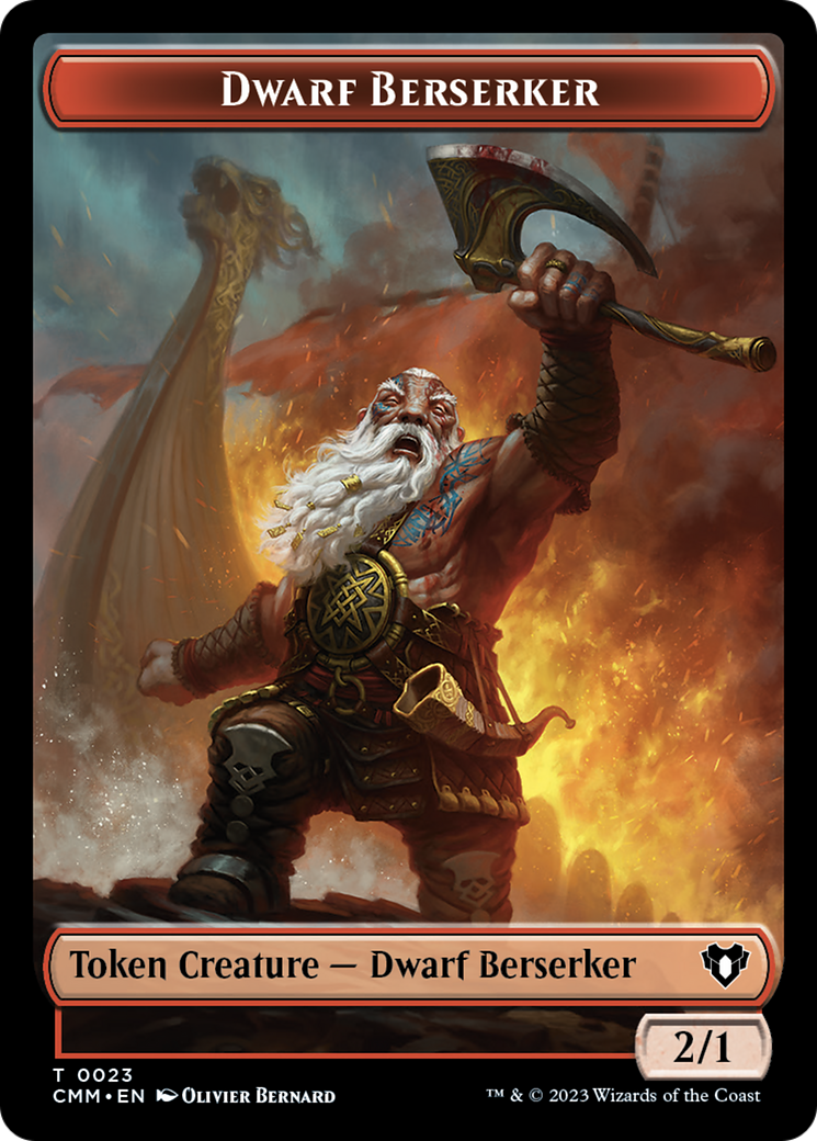 Dwarf Berserker Token [Commander Masters Tokens] | Dragon's Lair Comics and Fantasy Houston TX