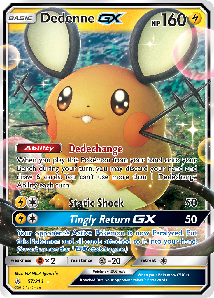 Dedenne GX (57/214) [Sun & Moon: Unbroken Bonds] | Dragon's Lair Comics and Fantasy Houston TX