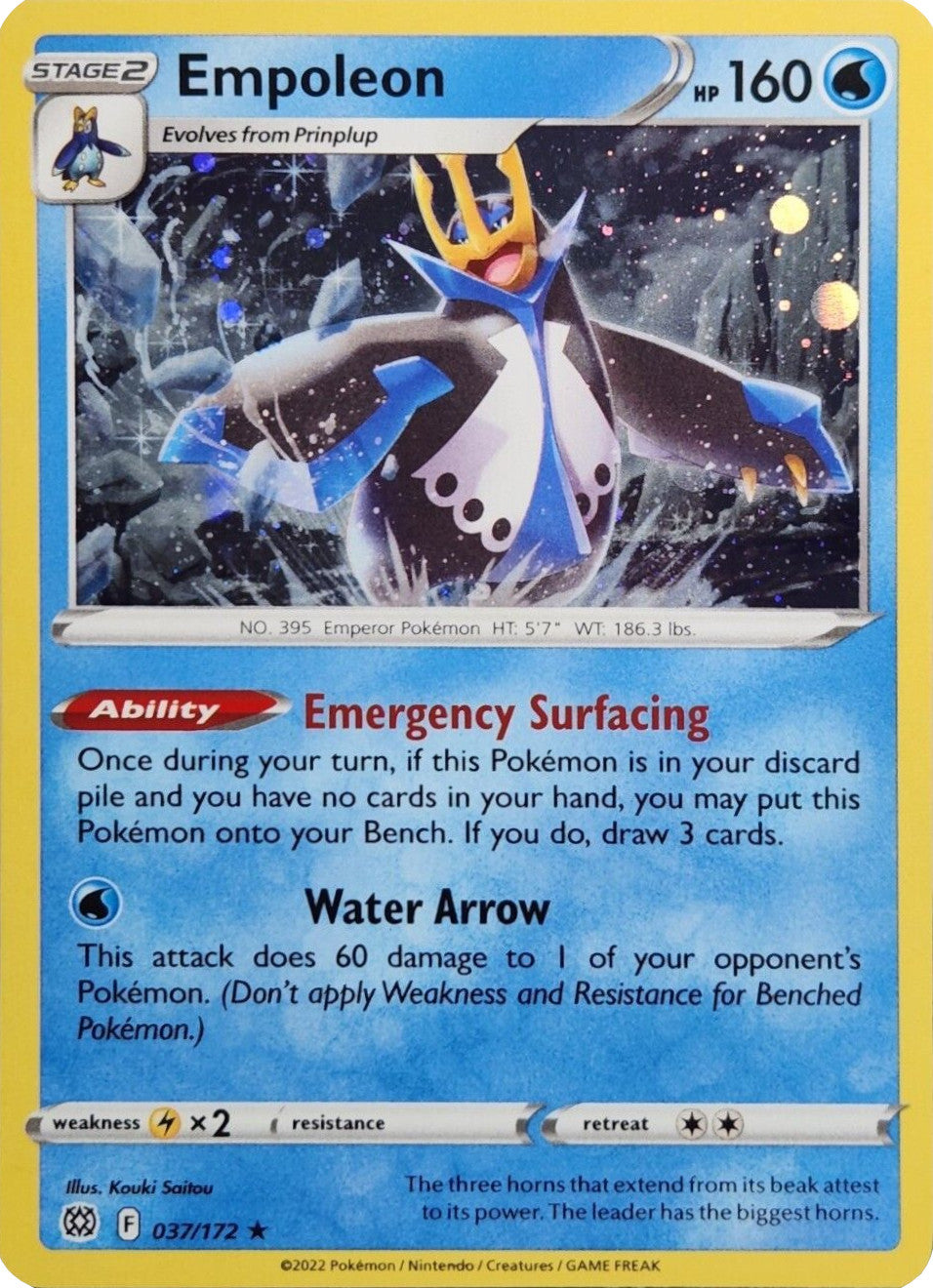 Empoleon (037/172) (Cosmos Holo) [Sword & Shield: Brilliant Stars] | Dragon's Lair Comics and Fantasy Houston TX