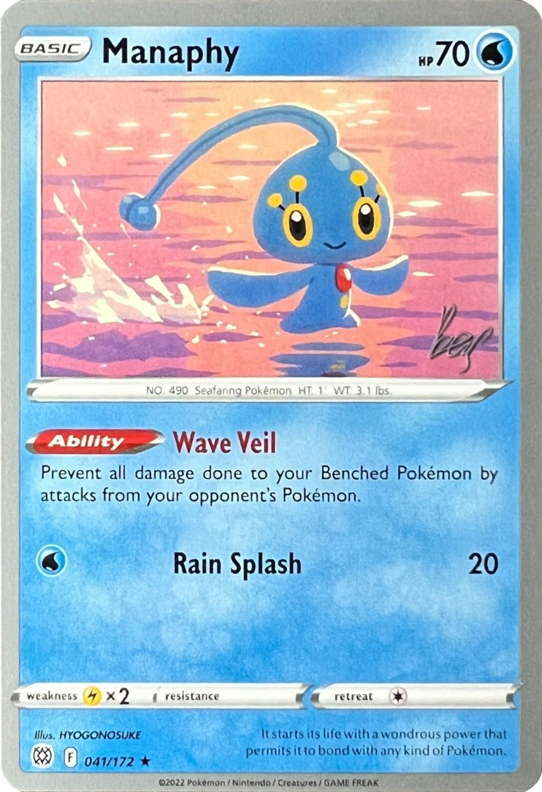 Manaphy (041/172) (Cheryl Again - Sebastian Lashmet) [World Championships 2022] | Dragon's Lair Comics and Fantasy Houston TX