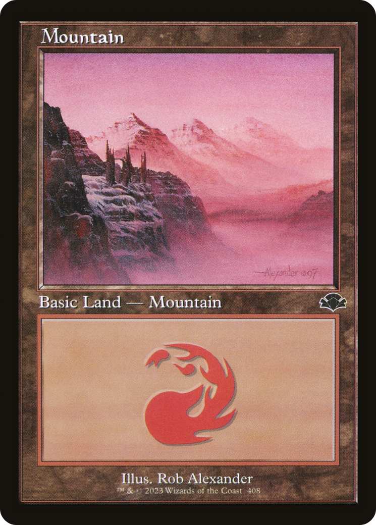 Mountain (408) (Retro) [Dominaria Remastered] | Dragon's Lair Comics and Fantasy Houston TX