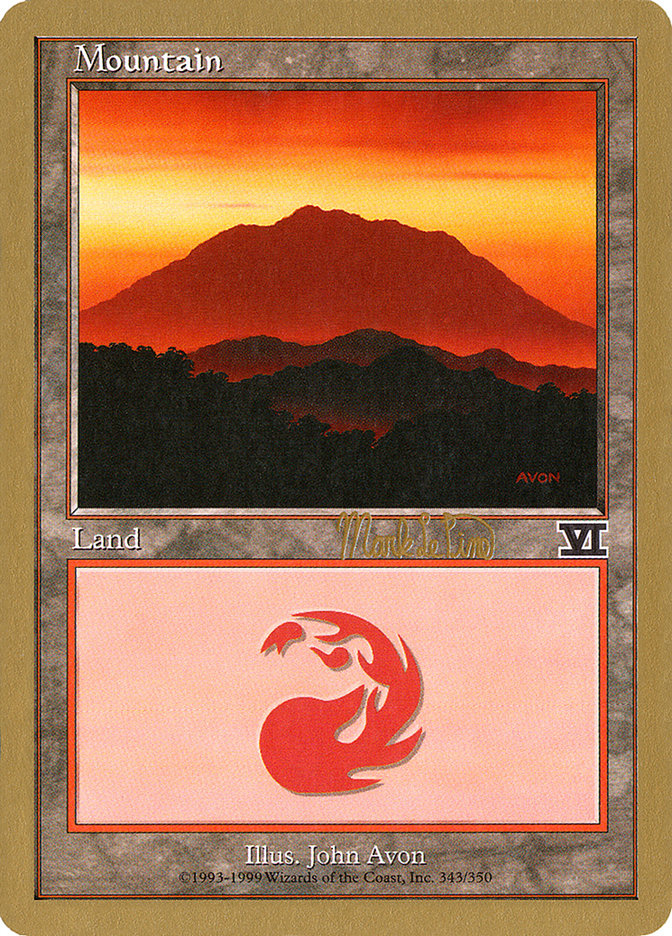 Mountain (mlp346a) (Mark Le Pine) [World Championship Decks 1999] | Dragon's Lair Comics and Fantasy Houston TX