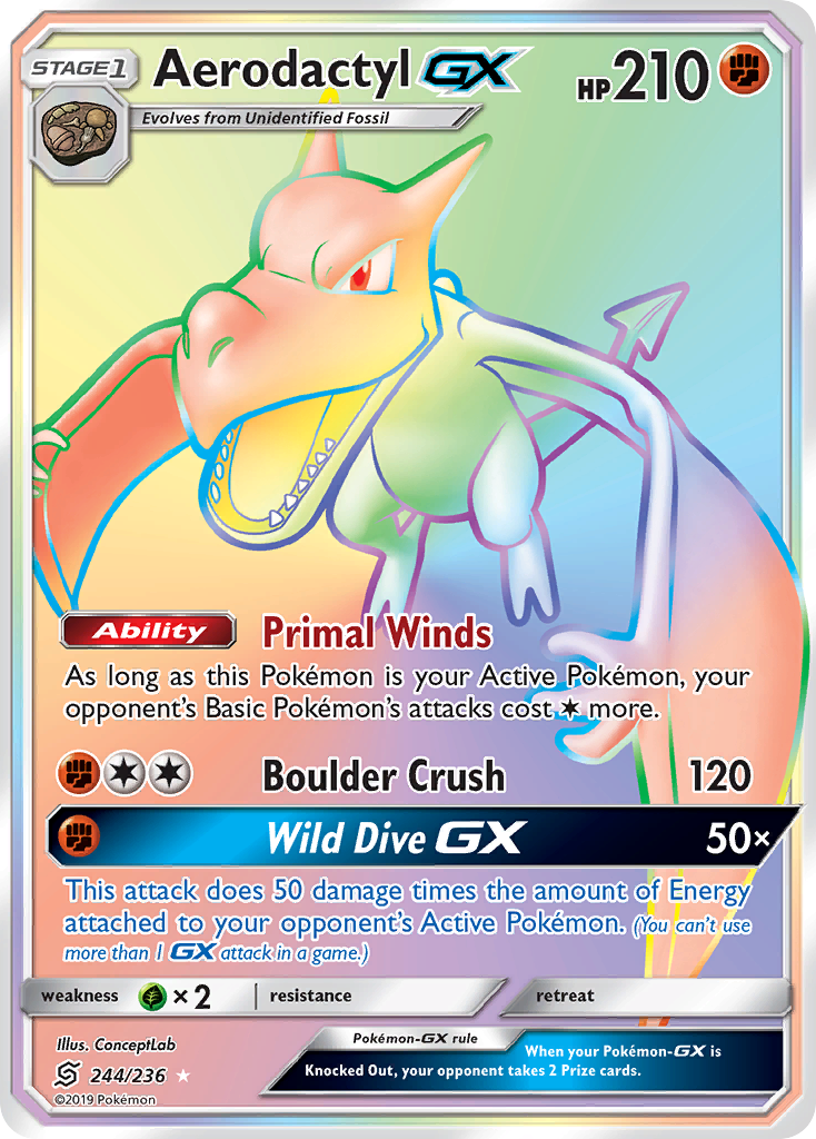 Aerodactyl GX (244/236) [Sun & Moon: Unified Minds] | Dragon's Lair Comics and Fantasy Houston TX