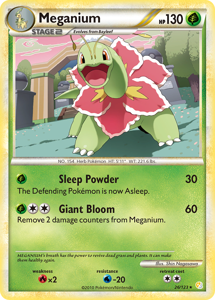 Meganium (26/123) [HeartGold & SoulSilver: Base Set] | Dragon's Lair Comics and Fantasy Houston TX