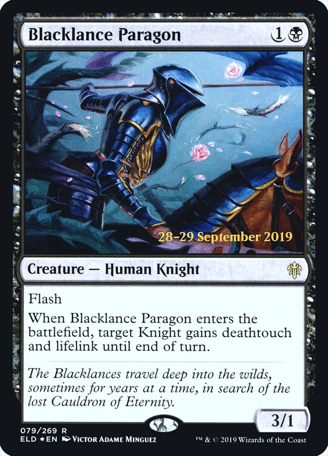 Blacklance Paragon [Throne of Eldraine Prerelease Promos] | Dragon's Lair Comics and Fantasy Houston TX