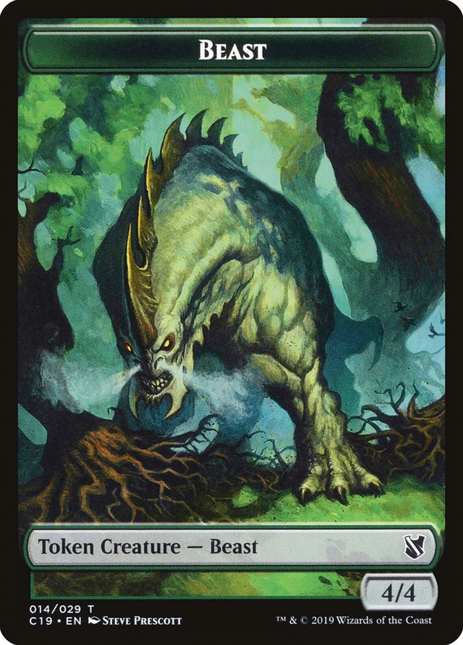 Beast (014) // Wurm Double-Sided Token [Commander 2019 Tokens] | Dragon's Lair Comics and Fantasy Houston TX