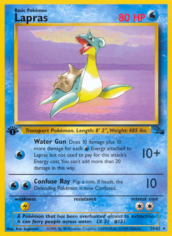 Lapras (25/62) [Fossil 1st Edition] | Dragon's Lair Comics and Fantasy Houston TX