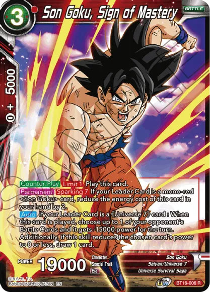 Son Goku, Sign of Mastery (BT16-006) [Realm of the Gods] | Dragon's Lair Comics and Fantasy Houston TX