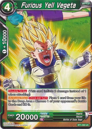 Furious Yell Vegeta (BT1-065) [Galactic Battle] | Dragon's Lair Comics and Fantasy Houston TX